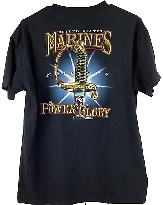 #ad United States Marine Corp T shirt Unisex Size Large Black SS 7.62 Design Power