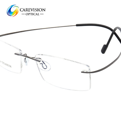 #ad New Rimless β Titanium Eyeglass Frame Men Ultra light Flexible Screwless Glasses