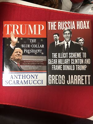 #ad 2 Book Lot Trump the Blue Collar President Scaramucci amp; The Russia Hoax Jarrett