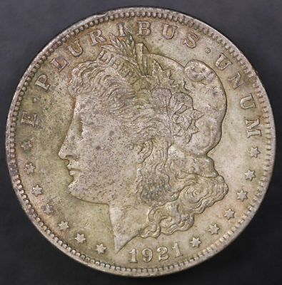 #ad 1921 MORGAN SILVER DOLLAR FRESH FROM AN OLD COLLECTION LOT AA 7792