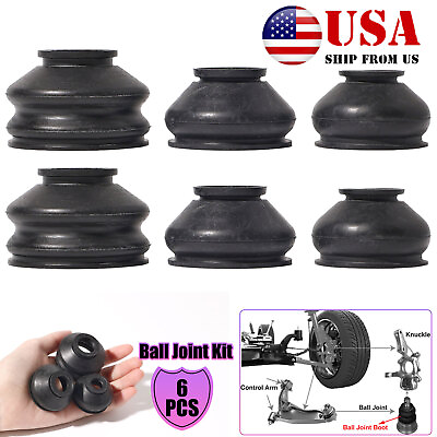 #ad 6x Universal Rubber Tie Rod End Ball Joint kit Dust Boots Dust Cover Boot Gaiter