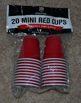 #ad Drinkmate 20 Mini Red Cups Disposable Shot Glasses