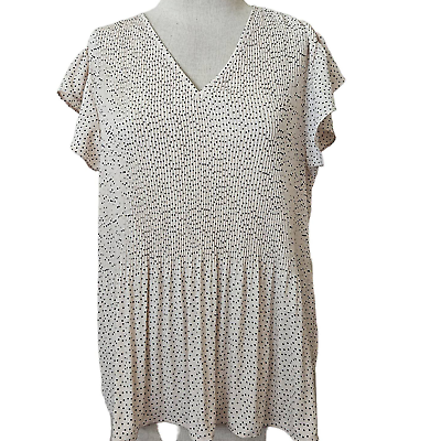 #ad Polka Dot Short Sleeve Blouse Size Medium New with Tags $24.50