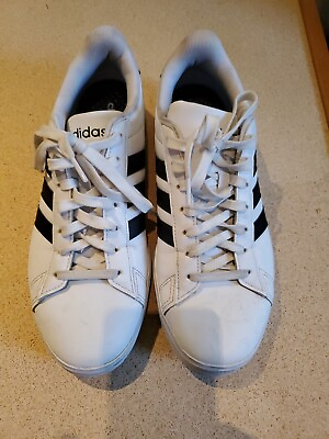 #ad Adidas Mens Shoe CloudFoam Sole Size 10 White Black
