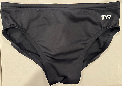 #ad TYR Men#x27;s 30 Small Midnight Black Swim Suit Racer Brief Speedo Type New SAMPLE