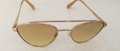 #ad BCBGeneration BG3010 Sunglasses gold metal frames Amber lenses Cat eye style