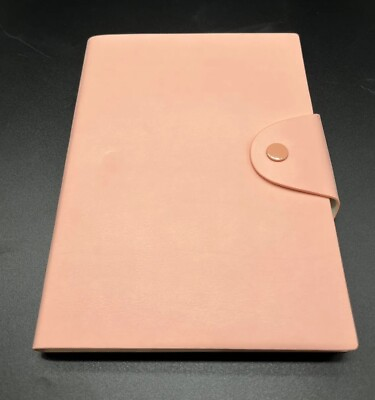 #ad Kikki K A5 Blank Snap Journal Leather Neon Peach @CS
