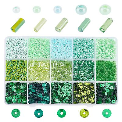 #ad Bugle Round Glass Seed Beads Diy Glass Bugle Beads Disc Plastic Paillette Bea