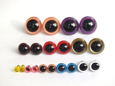 #ad 50pcs Toy Eyes Bear Eyes Doll Eyes With Safety Washer 5 18mm Toy Making Supplies