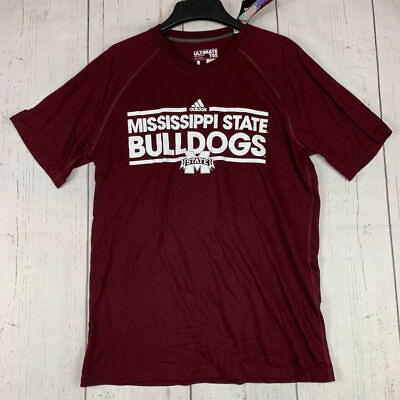 #ad Mississippi Bulldogs NCAA Adidas Large Red Tshirt New Men