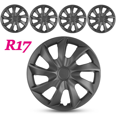 #ad 17 Inch Wheel Cover Rim Snap On Full Hub Caps fit R17 Tire amp; Steel Rim Set of 4