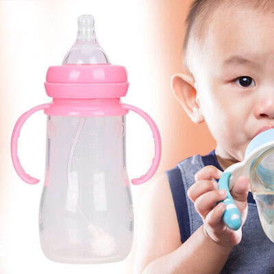 #ad 240ml Baby Bottle Wide Caliber Silicone Infant Bottle Breastfeeding Bottle With