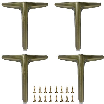 #ad 6 inch 15cm Brushed Bronze Color Metal Furniture Legs Set of 4 Modern Furnit...