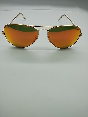 #ad Ray Ban Aviator RB3025 112 69 58 14 2N Orange Flash Lens with Gold Frame 55mm