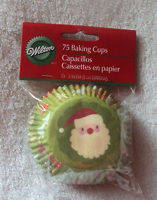 #ad Wilton Santa Holiday Cupcakes Liners Baking Cups 75ct New Christmas
