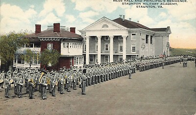#ad Staunton VA Military Academy Mess Hall Virginia Postcard LP51