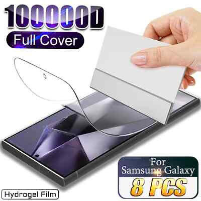 #ad 8 pcs For Samsung Galaxy Screen Protector Hydrogel Film Note 20 10 9 S10 S9 Lite