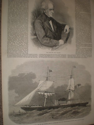 #ad The late philosopher writer Isaac Tayloramp; Panama line Steamer Ruahini 1865 print GBP 9.99
