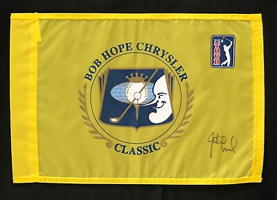 #ad Justin Leonard Signed Autographed Bob Hope Chrysler Classic Flag W COA