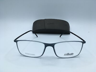 #ad Silhouette SPX 2902 Men#x27;s Grey Frame Demo Lens Rectangular Eyeglasses 55MM