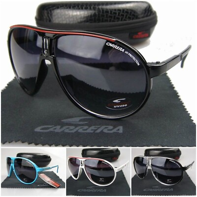 #ad #ad New Men#x27;s Women#x27;s Retro Outdoor Matte Black Sunglasses Carrera GlassesBox C01