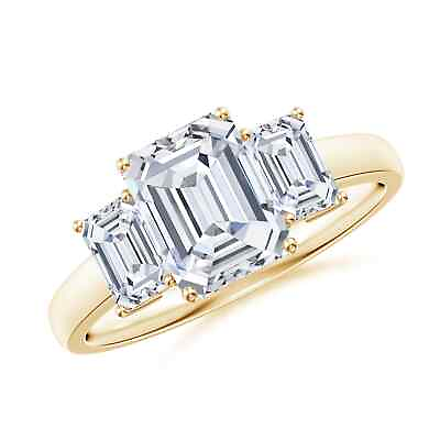 #ad ANGARA Lab Grown Diamond Three Stone Ring in 14k Solid Gold Carat 2.5 Ct.tw