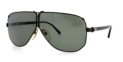 #ad New Vintage CHRISTIAN DIOR 2502 49 68mm Black Oversize Shield Aviator Sunglasses