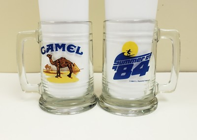 #ad 2 Camel Cigarettes Beer Mugs: Summer of 84 1984 RJ Reynolds Tobacco Co