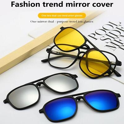 #ad 6 In1 Magnetic UV400 Sunglasses Mens Women Polarized Vision Glasses Night R5W3