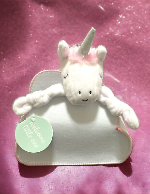 #ad My Tiny Moments Welcome Baby Shaped Rainbow Unicorn White Pink Newborn Read