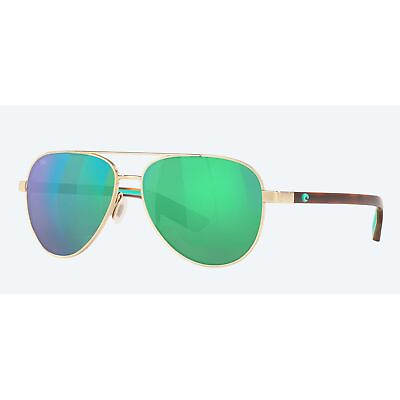 #ad Costa Del Mar PEL 287 OGMGLP Peli Sunglasses Brushed Gold Frame Green Mirror $149.00