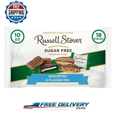 #ad RUSSELL STOVER Sugar Free Chocolate Candy Assorted 4 Flavor Mix 10 Oz 18pcs