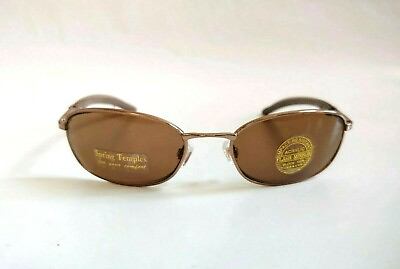 #ad NWT Vintage 90#x27;s Rectangle Metal Designer Sport Sunglasses S.Brown