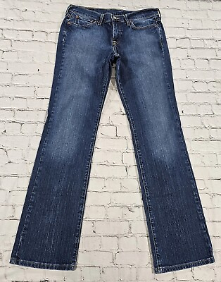 #ad Lucky Brand Dungarees Retro Rider Long Length Bootcut Blue Jeans WOMENS 30 LONG