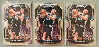#ad 3 Lot 2020 21 Panini Prizm Basketball NBA #30 Tim Duncan Base Card Spurs