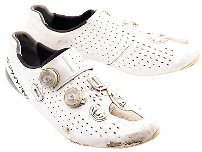 #ad Shimano S Phyre RC900 S Road Bike Shoes EU 45 US Men 10.5 Wide White 3 Bolt RC9