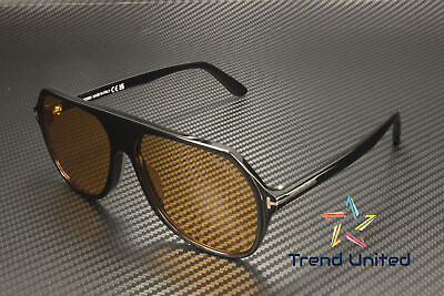 #ad TOM FORD FT0934 01E Hayes Navigator Shiny Black Brown 59 mm Men#x27;s Sunglasses $217.97