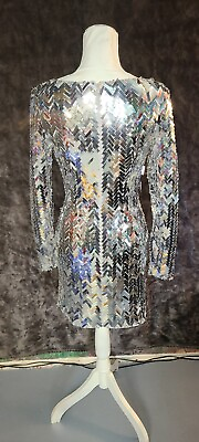 #ad Silver Mirrored Evening Dress