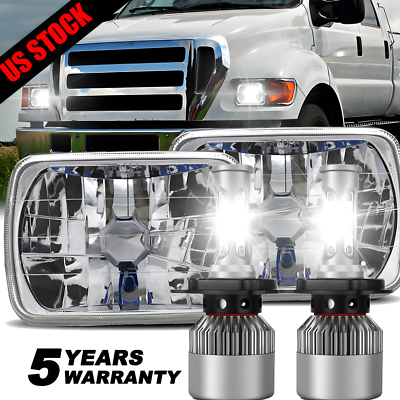 #ad DOT Pair 100W 5x7quot; 7x6quot; LED Headlights Hi Low Fit for Ford F 650 F 750 2000 2015