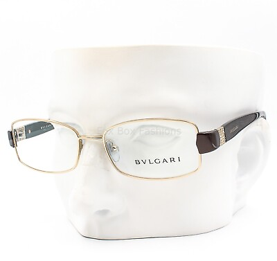 #ad Bvlgari 2126B 278 Eyeglasses Glasses Gold amp; Brown w Swarovski Crystals 53mm