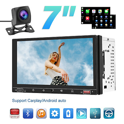 #ad 7quot; Double 2Din Car Stereo Apple CarPlay Android Auto Play MP5 Radio Audio Camera