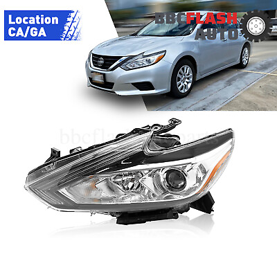 #ad Halogen Headlight Left Replacement Fit For Nissan Altima 2016 2018Chrome Housing
