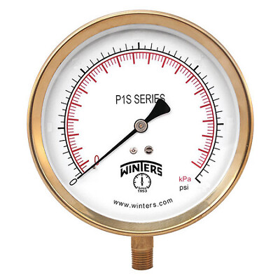 #ad Winters P1s420 Alt Pressure Gauge 0 To 75 Ft H2o 1 4 In Mnpt Gray