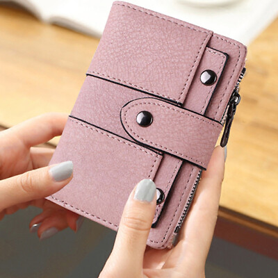 #ad Small Wallet for Women Bifold Leather Mini Purse Credit Card Holder Short Wallet $10.57