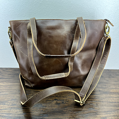 #ad Leather Tote Large Shoulder Bag Business Laptop Work Travel Bag