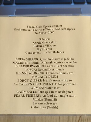 #ad Live Opera Recording CD2326 Faenol Concert Miller S#x27;Amore Schicchi Tosca Bess