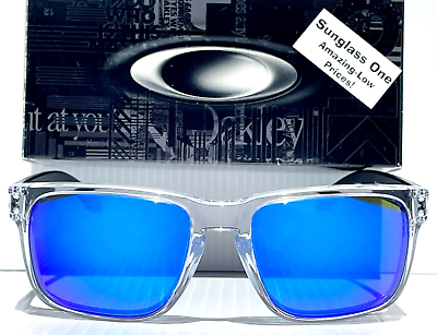 #ad NEW Oakley HOLBROOK Clear POLARIZED Galaxy Blue Mirror Lens Sunglass 9102 X2