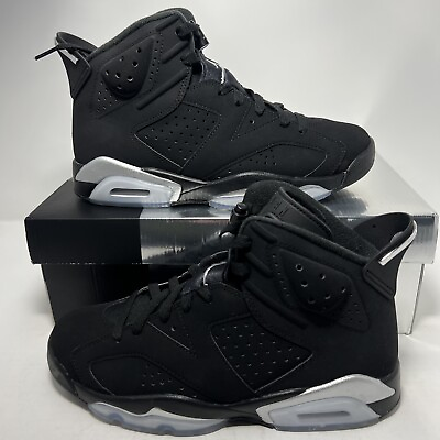#ad Nike Air Jordan 6 Retro Chrome Black Silver Mens Size 7.5 DX2836 001