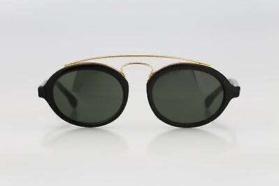 #ad Ray Ban Bamp;L Gatsby Style 6 W0940 90s unisex black oval aviator sunglasses NOS
