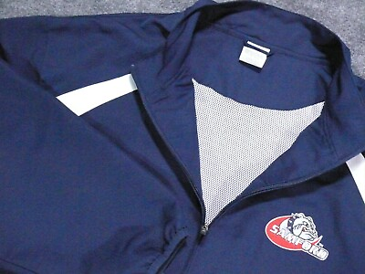 #ad Samford Bulldogs Jacket Mens 2XL Blue White Russell Full Zip Wind breaker Coat